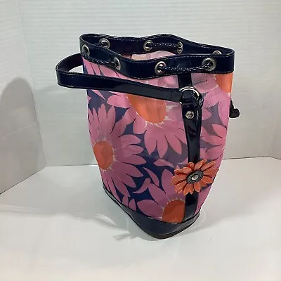 Vera Bradley Mesh Drawstring Bag Tote Pink Orange Sunflower Love Me Pattern  • $15