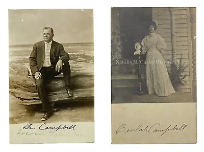 1910s Texas Doctor & Wife Phrenology Skull Photo RPPCs • $300