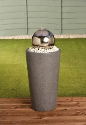 £119.99 • Buy New Stainless Steel Self Contained Grey Gazing Ball Water Feature Garden Patio