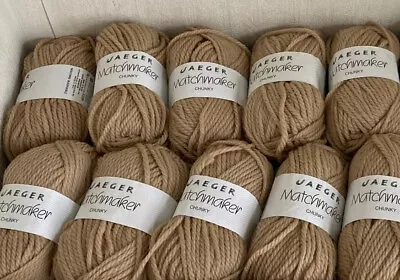 Jaeger Matchmaker Chunky 100% Pure New Wool  20 X 50g Balls  Sh 301 Beige New! • £79.99