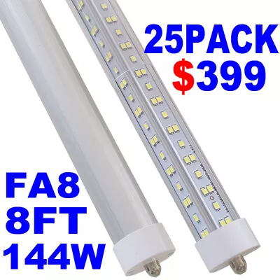 T8 8FT Led Tube Light Bulbs FA8 Single Pin 144W 8 Foot Led Shop Light Fixture 25 • $399