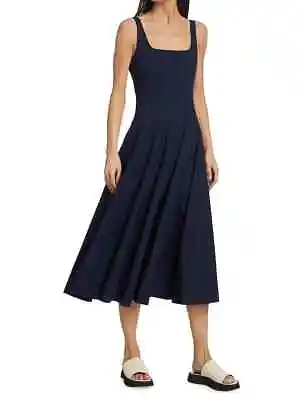 $292.50 • Buy NWT STAUD WELLS DRESS IN MIDNIGHT BLUE In The Original Dress Sheath! Fresh!