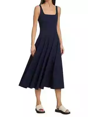 $292.50 • Buy NWT STAUD WELLS DRESS IN MIDNIGHT BLUE In The Original Dress Sheath! Fresh!