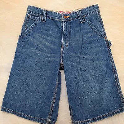 Levis Shorts Boys 20R 30 W X 12 L Blue Carpenter Logo Denim Vintage Wash Casual • $12.33