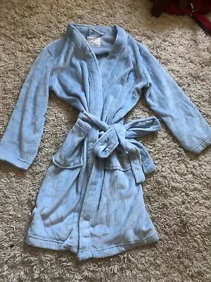 Marks And Spencer Blue Fleece Duvet Days Knee Length Dressing Gown / Robe Size S • £12.99