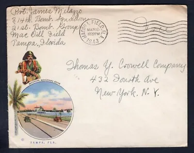 USA Military WW2 1943 Soldier's Mail Cover. MacDill Field Florida Bomber Sqn • $5.99