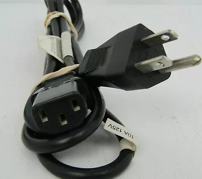 Standard AC Male Power Cord Cable Monitor PC Computer 6ft 3-Prong PSU • $6