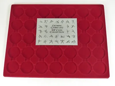 Lindner Dark Red Coin Tray Insert For 29 Olympic 50p Coins In Capsules  - New • £4