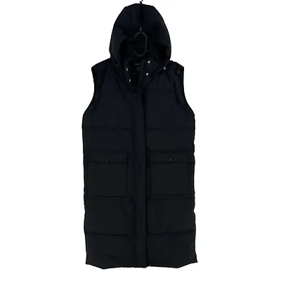 VERO MODA Black Padded Hooded Waistcoat Gilet Size M • $36.67