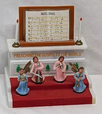 Vintage Wind-up Music Box With Angels Playing Silent Night -Preaching The Gospel • $12