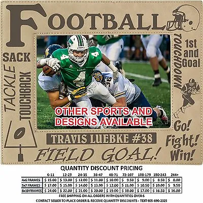 Personalized Football Picture Frames Custom Laser Engraved Sports Gifts Awards • $14