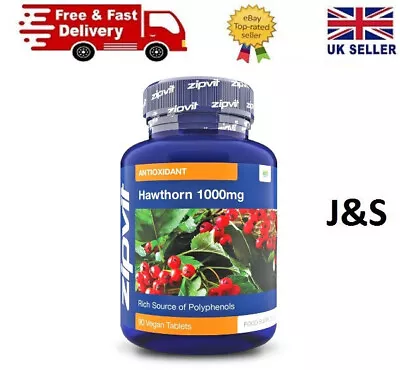 Hawthorn 1000mg 90 Vegan Hawthorn Tablets. Cardiovascular Support • £11.89