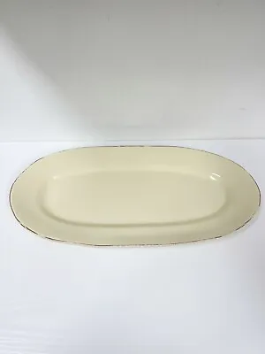 Vietri Italy Beige Crema 16 1/4  X 7 5/8  Narrow Oval Serving Dish Tray Platter • $74.99