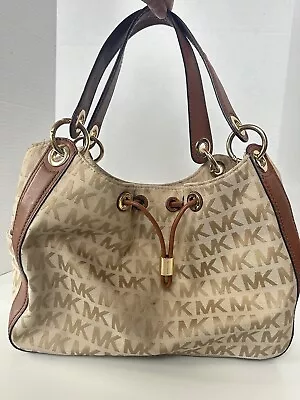 Michael Kors Ludlow Canvas Jacquard Logo Handbag Shoulder Bag • $63.75