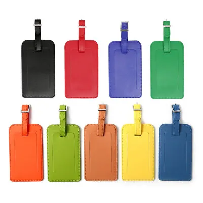 2pcs Travel Luggage Tags PU Leather Suitcase Baggage Bag Name Address ID Labels • £11.37