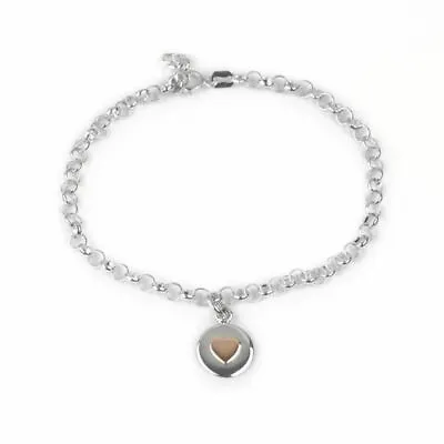 Sterling Silver - Love Circle Bracelet - Rose Gold Heart - Tales From The Earth • £38.50