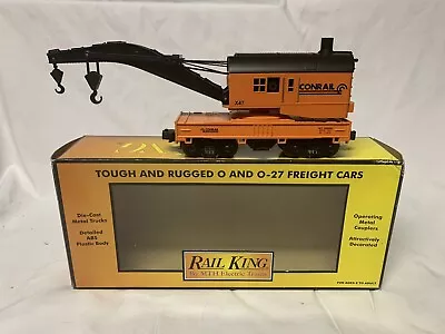 ✅mth Railking Conrail Crane Car 30-7917! For O Gauge Train Set Mow Boom Wrecker • $74.99