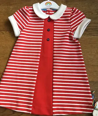 £15 • Buy Little Bird Jools Oliver Red With White Stripes Girls Dress 9-12 Months 🌈 🍄🌈