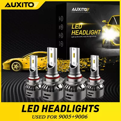 4pcs 9005 9006 Combo LED Headlight Kit Hi-Low Beam Bulbs Bright White 40000LM US • $62.45