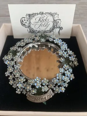 Kirks Folly Vintage Forget Me Not Flower & Charms Mirror Antique Silver-tone • $40