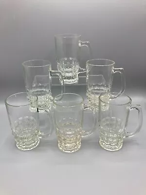 Set Of 6 Vintage Jacobean Regd Thick Pressed Glass Beer Glasses (E4) • £29.99