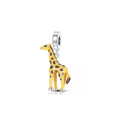 Genuine S925 Sterling Silver Tall Giraffe Dangle Charm For Bracelets • £21.99