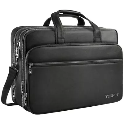 17.3 Laptop Bag Expandable Briefcase Water Resistant Black  Bussiness Travel • $41.42