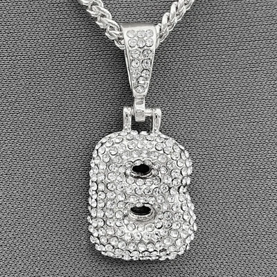 $9.99 • Buy Silver Tone Clear Rhinestones Bubble Initial Alphabet Letter B Pendant Necklace