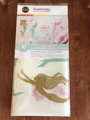 RoomMates ROom Mermaid Peel And Stick Wall Decals With Glitter New • $15