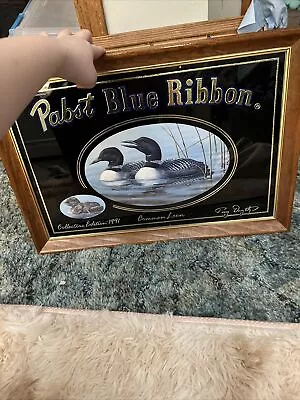 Pabst Blue Ribbon Beer Mirror Common Loon Collectors Edition 1991  • $95