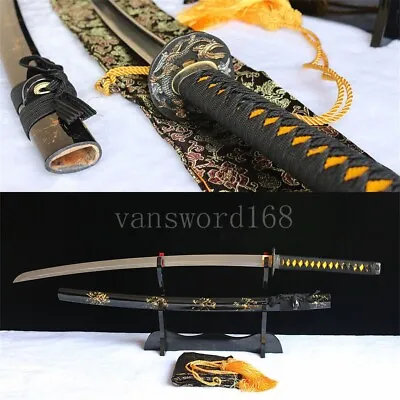 Handmade 9260 Spring Steel Japanese Samurai Sword Katana Full Tang Dragon Tsuba • $99