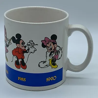 Vintage Minnie Mouse Coffee Mug Through The Years 1928 To 1990 • $12.75