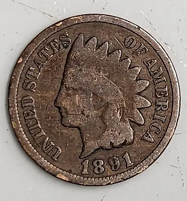 $8 • Buy 1891 United States USA INDIAN HEAD Cent One Penny Coin (C1946)