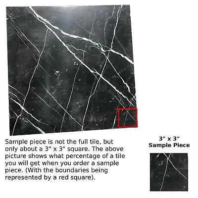 Black Marble Tile Floor Remodel About 3x3 SAMPLE PIECE TS-47 • $10