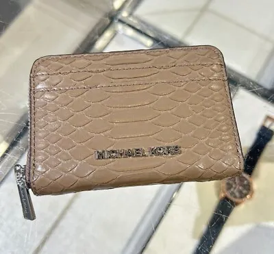 Michael Kors Jet Set Travel Medium Zip Around Card Case Wallet Fern Green Multi • $59.50