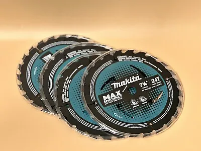 Makita 7‑1/4  24T Carbide‑Tipped Max Efficiency Circular Saw Blade      Set Of 4 • $80