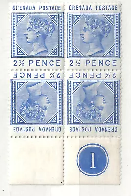 £4.99 • Buy Grenada Queen Victoria Two Pence Half Penny Block Of Four MNH. Control