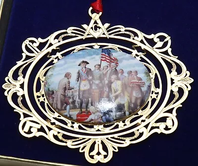 1994 George Washington Laying The Cornerstone Commemorative Ornament Masonic • $14.99