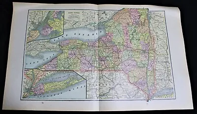 Gaskell's Atlas Map Page Of New York State  Brooklyn Northern Manhattan 1888 • $9.99