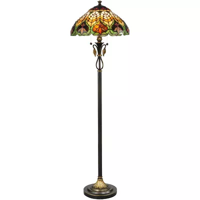Dale Tiffany TF50012 Evelyn Floor Lamp Antique Brass • $424.99