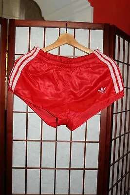 Vintage 1980's Adidas Red Gym Running Football  Shorts  - S . ALY • £144