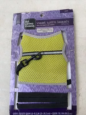 All Living Things Vest With Leash For Rabbits And Ferrets - Large - 9.8-11.5 IN • $10.99