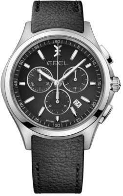 $748.88 • Buy New EBEL Mens Wave Black Quartz Watch 42mm Wht IlluminatIng Indices SWISS Chrono