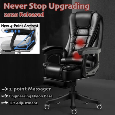 $139.95 • Buy 2020 UPGRADED!! Office Chair With Massager Premium PU Leather Recliner Computer 