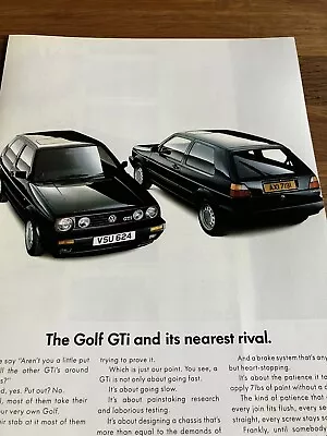 Classic Mk2 VW Golf GTI Mk2 Black Magazine Advert Poster Print Man Cave Wall Art • $4.35