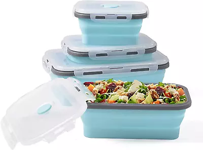 Xcellent Global Collapsible Silicone Food Storage Containers Lunch Bento Box BPA • $46.38