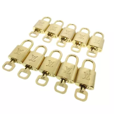 Louis Vuitton Padlock & Key Bag Accessories Charm 10 Piece Set Gold 13155 • $218