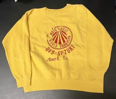 Vintage 60s Suzuki Motocross World Champion Racing Sweatshirt Size Large Texas • $299.95