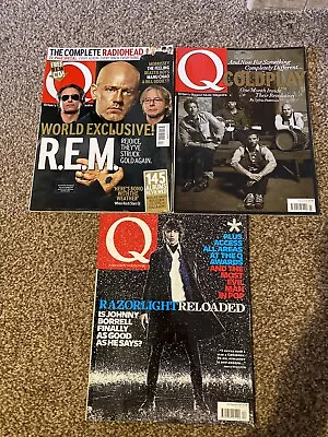 Q Magazine Bundle From 2008 AprilJuly And December REM Coldplay Razorlight • £2.50