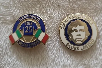 £3 • Buy Chelsea FC Gianfranco  Zola 25 Legend Pin Badge X2